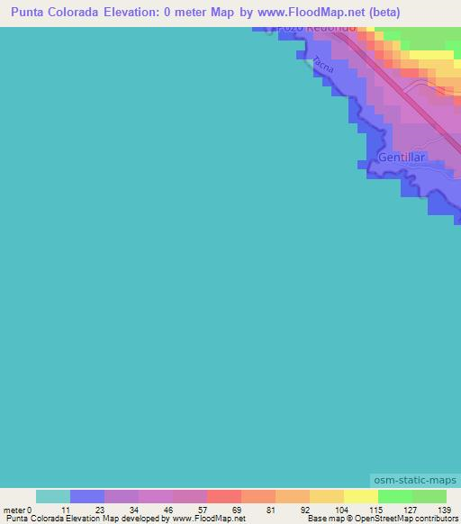 Punta Colorada,Peru Elevation Map