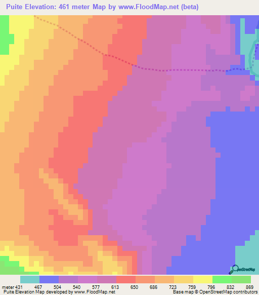 Puite,Peru Elevation Map