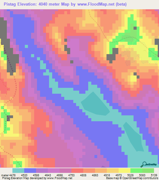 Pistag,Peru Elevation Map
