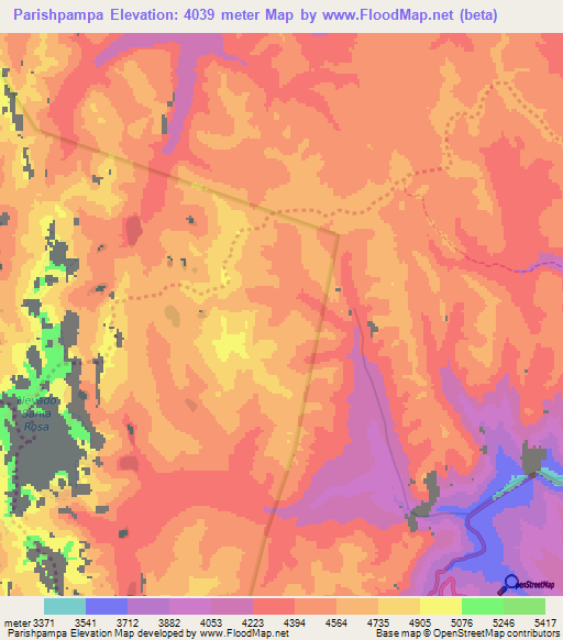 Parishpampa,Peru Elevation Map