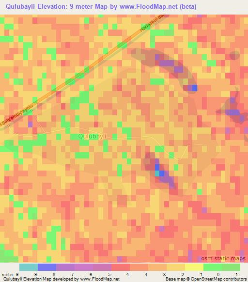 Qulubayli,Azerbaijan Elevation Map