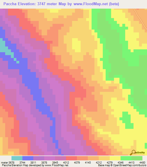 Paccha,Peru Elevation Map