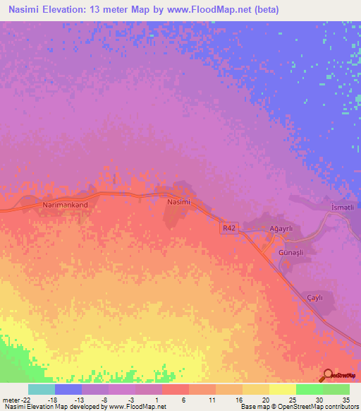 Nasimi,Azerbaijan Elevation Map