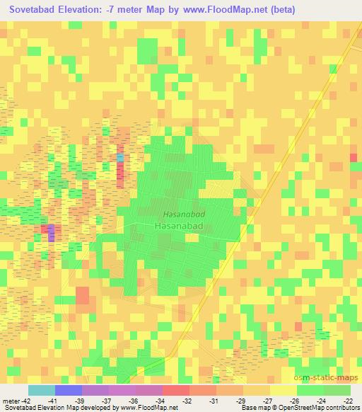 Sovetabad,Azerbaijan Elevation Map