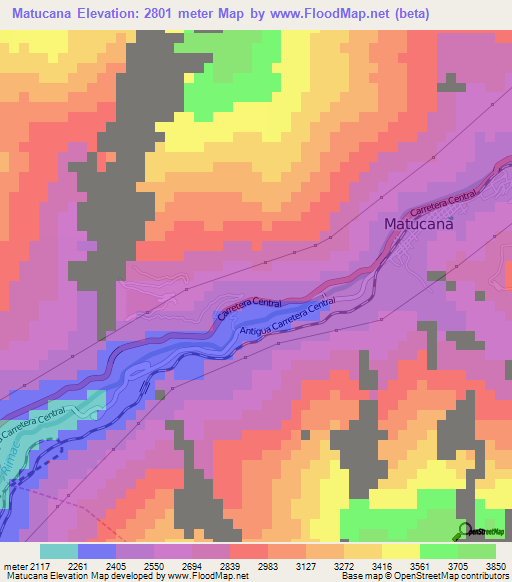Matucana,Peru Elevation Map