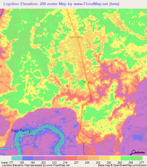 Loyoboc,Peru Elevation Map