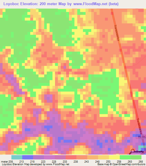 Loyoboc,Peru Elevation Map