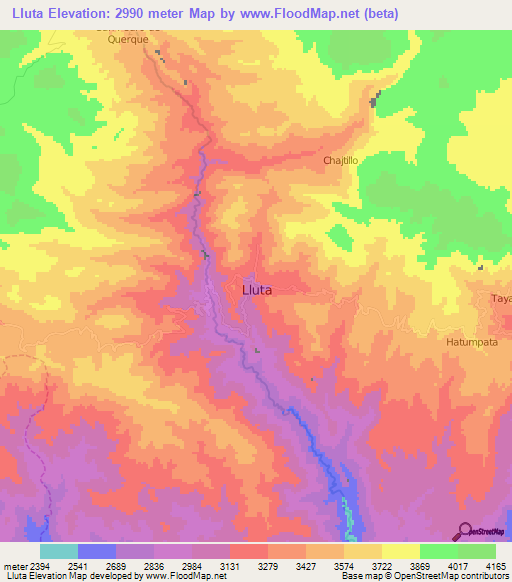 Lluta,Peru Elevation Map
