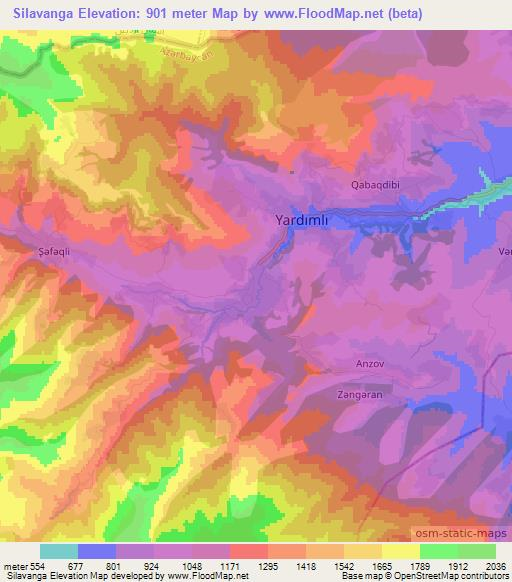 Silavanga,Azerbaijan Elevation Map