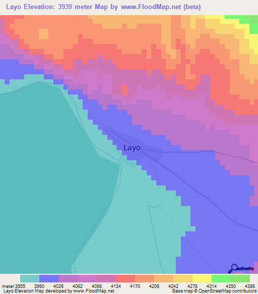 Layo,Peru Elevation Map