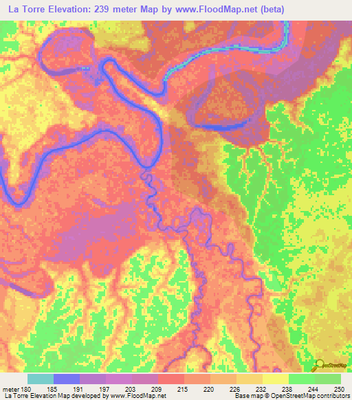 La Torre,Peru Elevation Map
