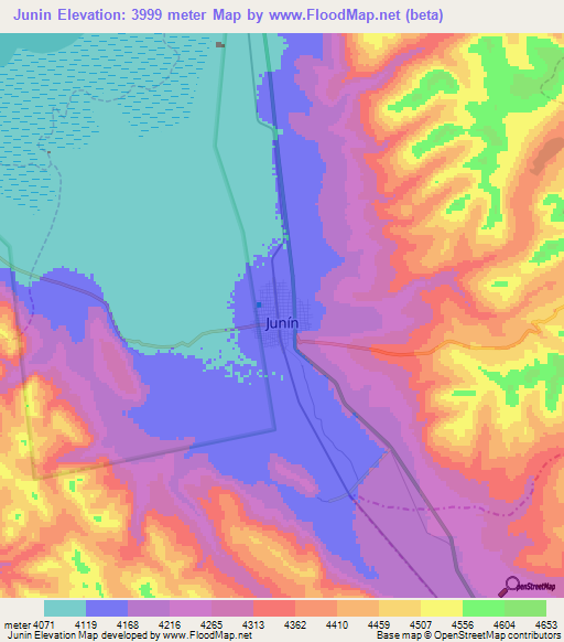 Junin,Peru Elevation Map