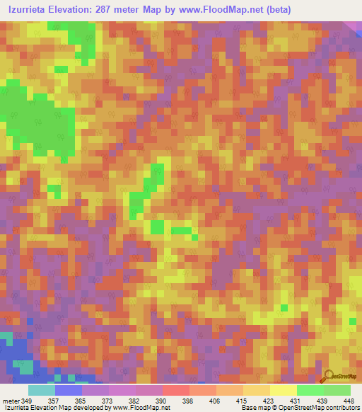 Izurrieta,Peru Elevation Map