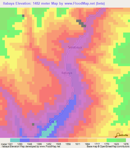 Ilabaya,Peru Elevation Map