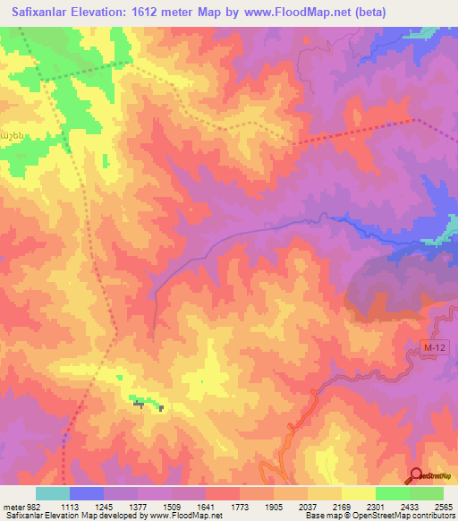 Safixanlar,Azerbaijan Elevation Map