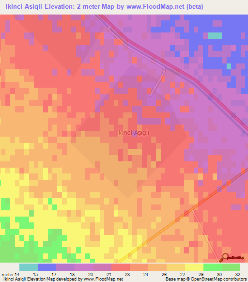 Ikinci Asiqli,Azerbaijan Elevation Map