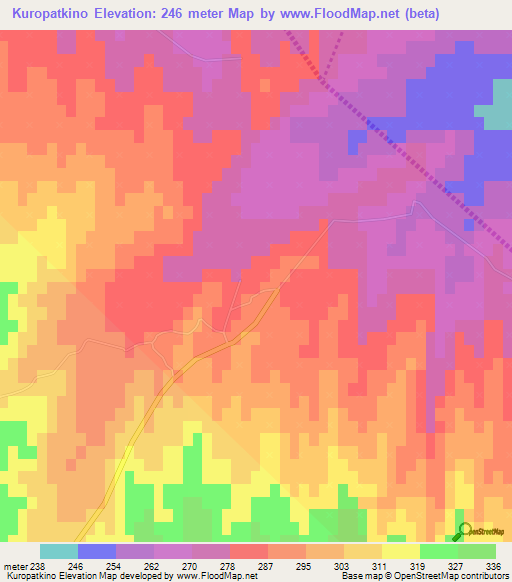 Kuropatkino,Azerbaijan Elevation Map