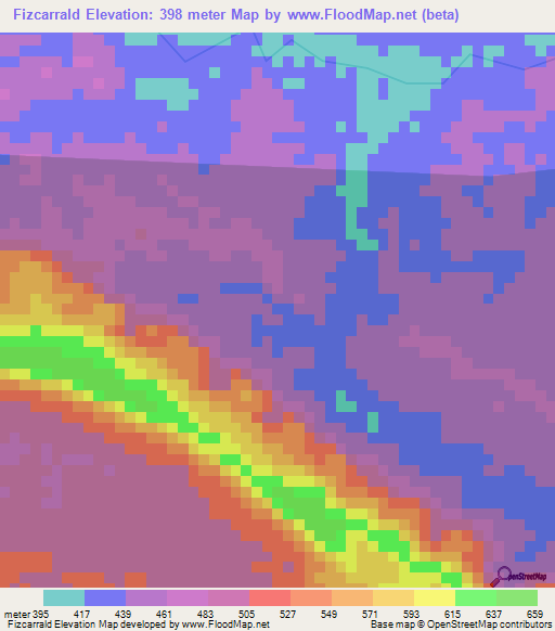 Fizcarrald,Peru Elevation Map