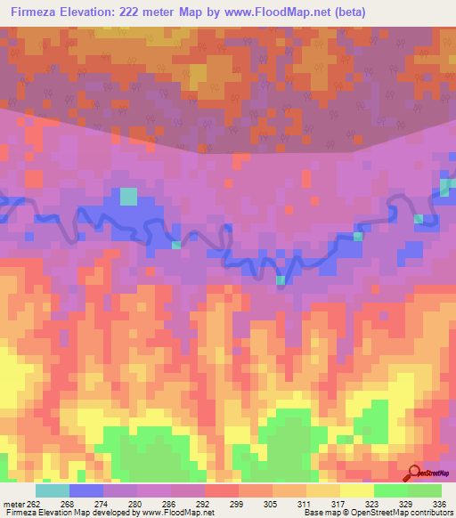Firmeza,Peru Elevation Map