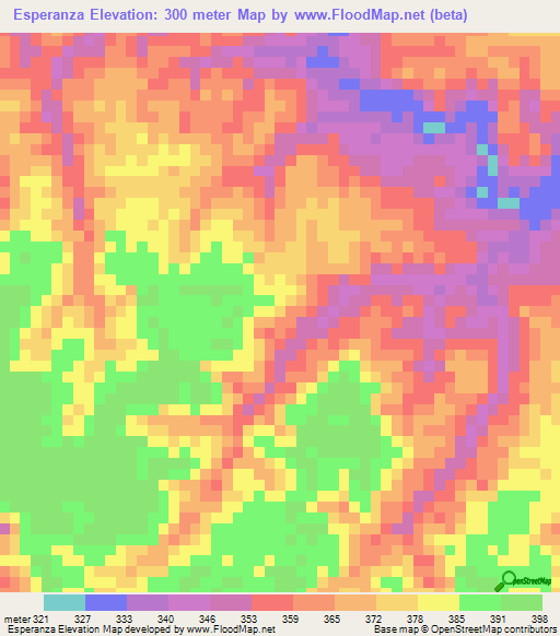 Esperanza,Peru Elevation Map
