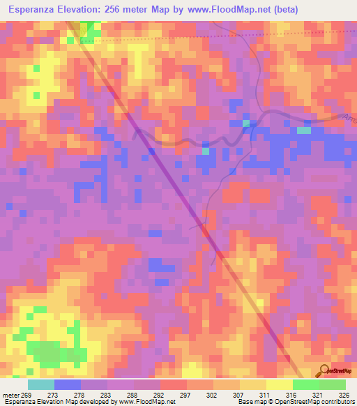 Esperanza,Peru Elevation Map