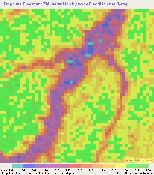 Empalme,Peru Elevation Map
