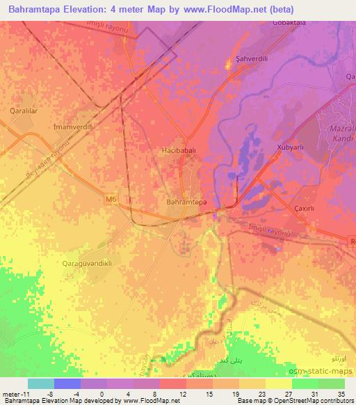 Bahramtapa,Azerbaijan Elevation Map