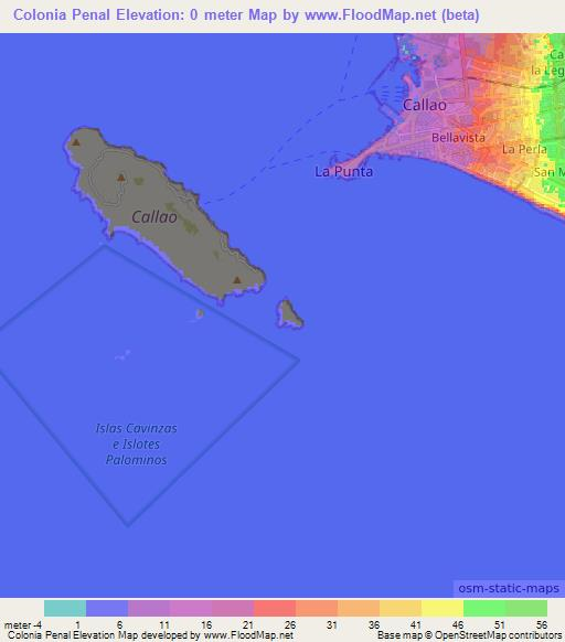 Colonia Penal,Peru Elevation Map