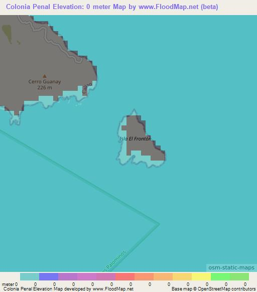 Colonia Penal,Peru Elevation Map