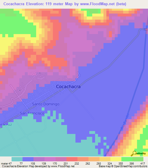 Cocachacra,Peru Elevation Map