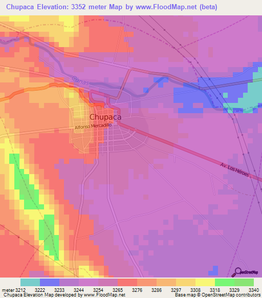 Chupaca,Peru Elevation Map
