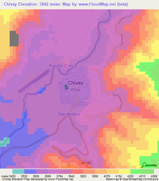 Chivay,Peru Elevation Map