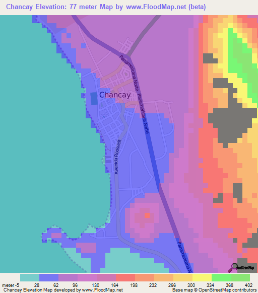Chancay,Peru Elevation Map