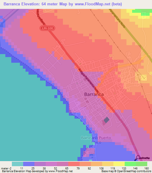 Barranca,Peru Elevation Map