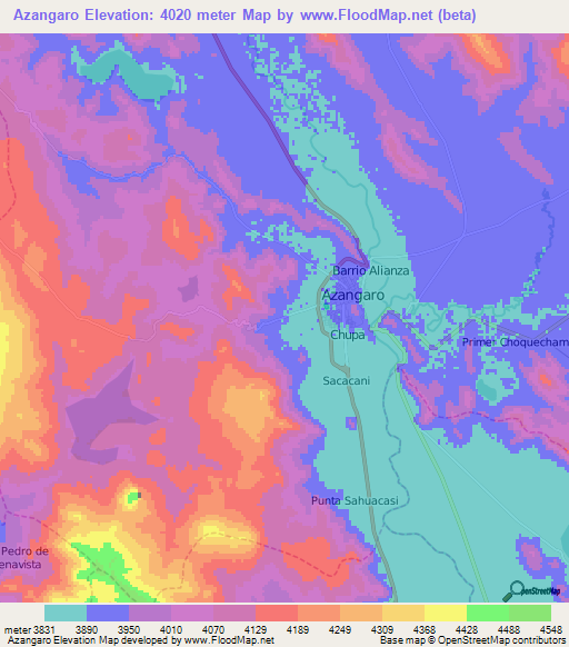 Azangaro,Peru Elevation Map