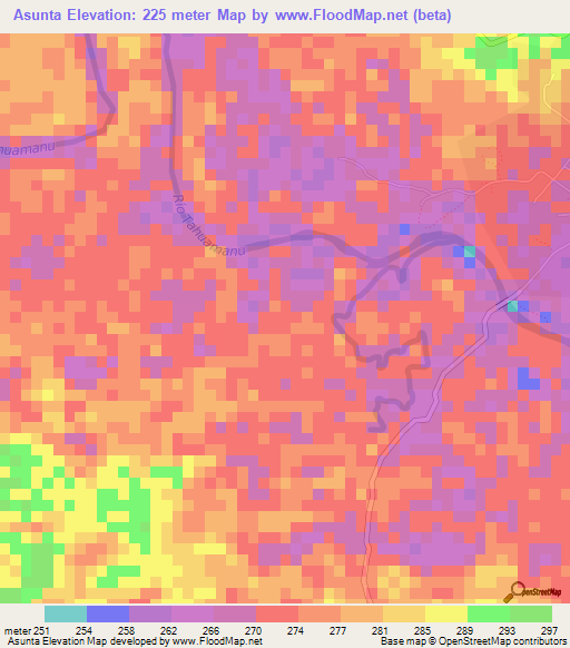 Asunta,Peru Elevation Map