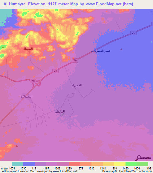 Al Humayra',Saudi Arabia Elevation Map