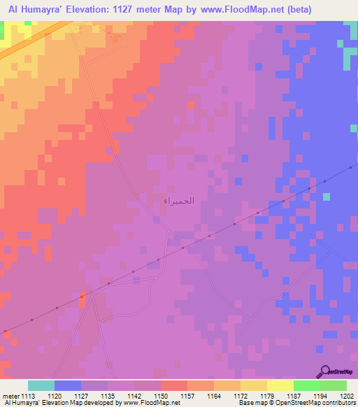 Al Humayra',Saudi Arabia Elevation Map
