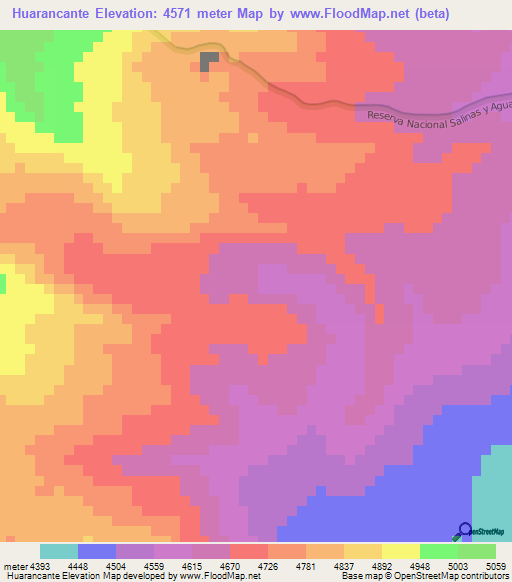Huarancante,Peru Elevation Map