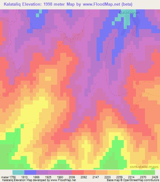 Kalataliq,Azerbaijan Elevation Map