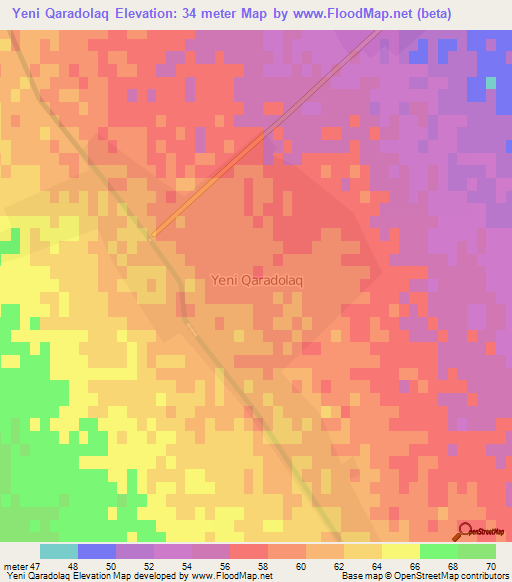 Yeni Qaradolaq,Azerbaijan Elevation Map