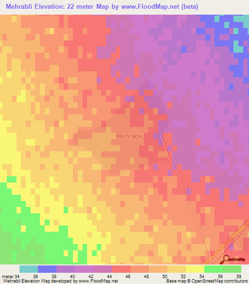 Mehrabli,Azerbaijan Elevation Map