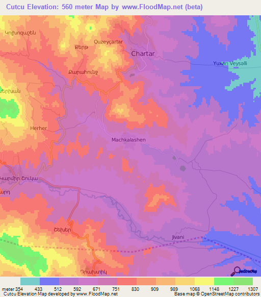 Cutcu,Azerbaijan Elevation Map