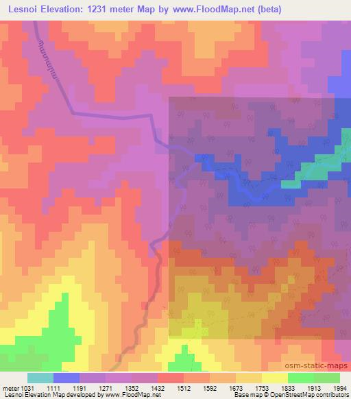 Lesnoi,Azerbaijan Elevation Map
