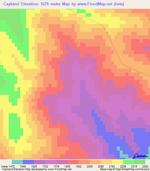 Caykand,Azerbaijan Elevation Map