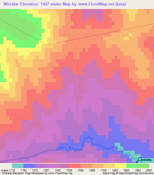 Mirzalar,Azerbaijan Elevation Map