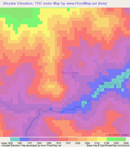 Alirzalar,Azerbaijan Elevation Map