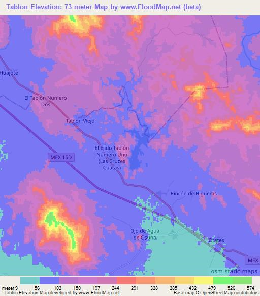 Tablon,Mexico Elevation Map