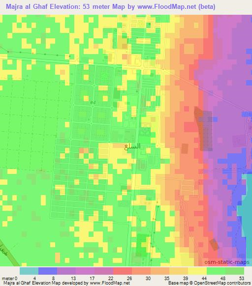 Majra al Ghaf,United Arab Emirates Elevation Map