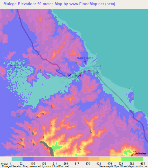 Mulege,Mexico Elevation Map